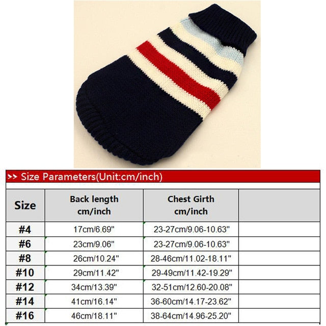 Cartoon Puppy Dog Sweater Winter Warm Clothing for Small Dogs Christmas Costume Chihuahua Coat Knitting Crochet Cloth Jersey