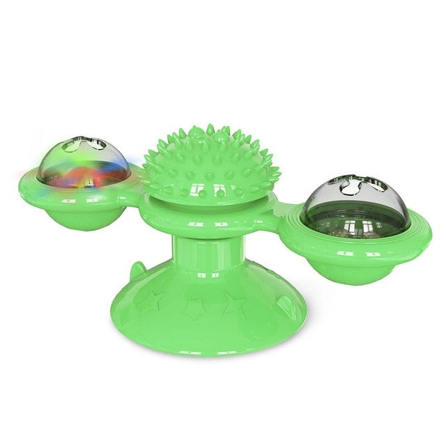 Windmill Cat Toy Turntable Teasing Pet Toy Scratching Tickle Cats Hair Brush Funny Cat Toy Hair Brush Chew Toys